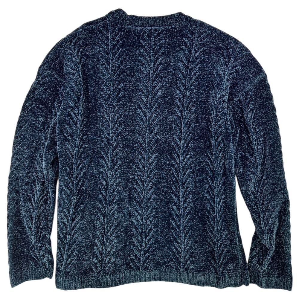 Orvis | Dark Blue Patterned Chenille Sweater | Size Medium - Picture 4 of 4